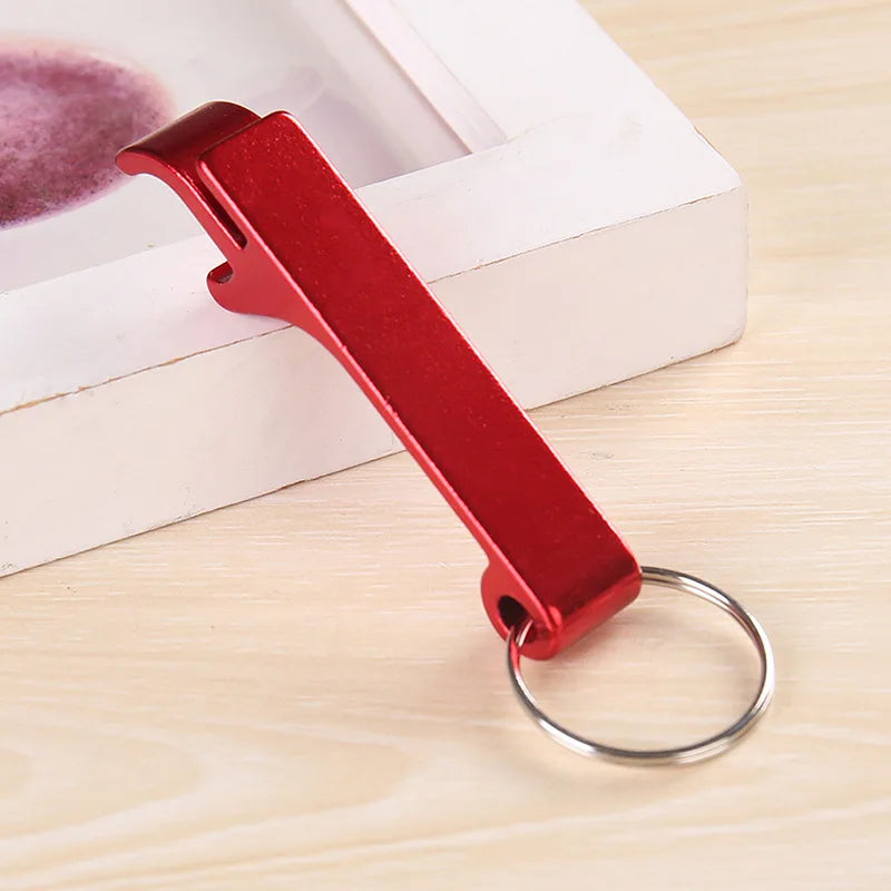 Portable Aluminum Bottle Opener Keychain - Mini Pocket Metal Beer & Beverage Opener for Camping & Outdoor