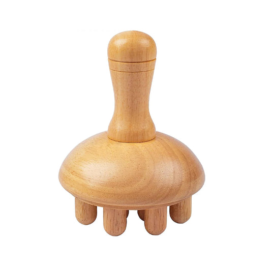 Wood Mushroom Manual Massage Tool - Full Body Gua Sha Massager for Muscle Tension Relief and Fat Reduction
