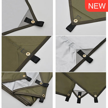 Waterproof Camping Tarp - 3500mm PU Coated 190T Polyester Sun Shelter with UV Protection - Multiple Sizes Available