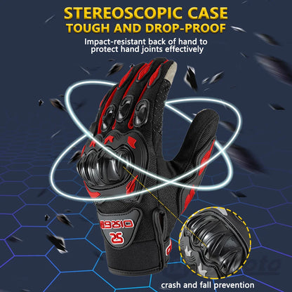 Full Finger Motorcycle Gloves - Summer Breathable, Touch Screen, Non-Slip Racing Gloves