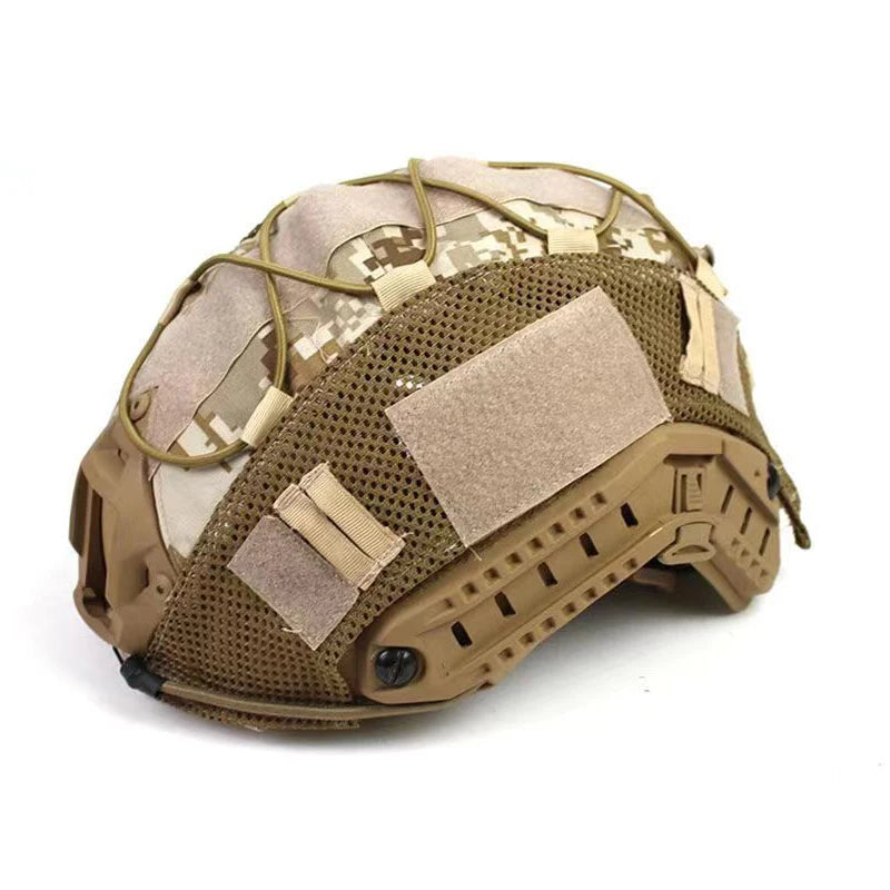 BOOIU Tactical Helmet Cover - Camo Cloth with Velcro for Airsoft Fast Helmets | Military CS Hunting Gear (Cover Only, Helmet Not Included)