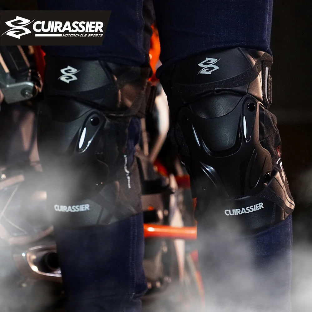 Cuirassier MX Motorcycle Knee Pads - Night Reflective Motocross Racing Guards Protection