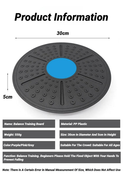 Non-Slip Balance Board - Wobble Trainer for Yoga, Rehabilitation, and Full-Body Fitness Training