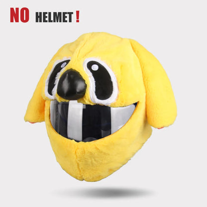 Cartoon Fluffy Plush Helmet Cover - Full-Face Motorcycle Protective Case
