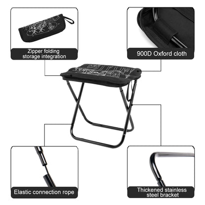 Portable Foldable Camping Chair - Lightweight Stainless Steel Outdoor Stool with Zipper Storage for Hiking, Fishing & Travel