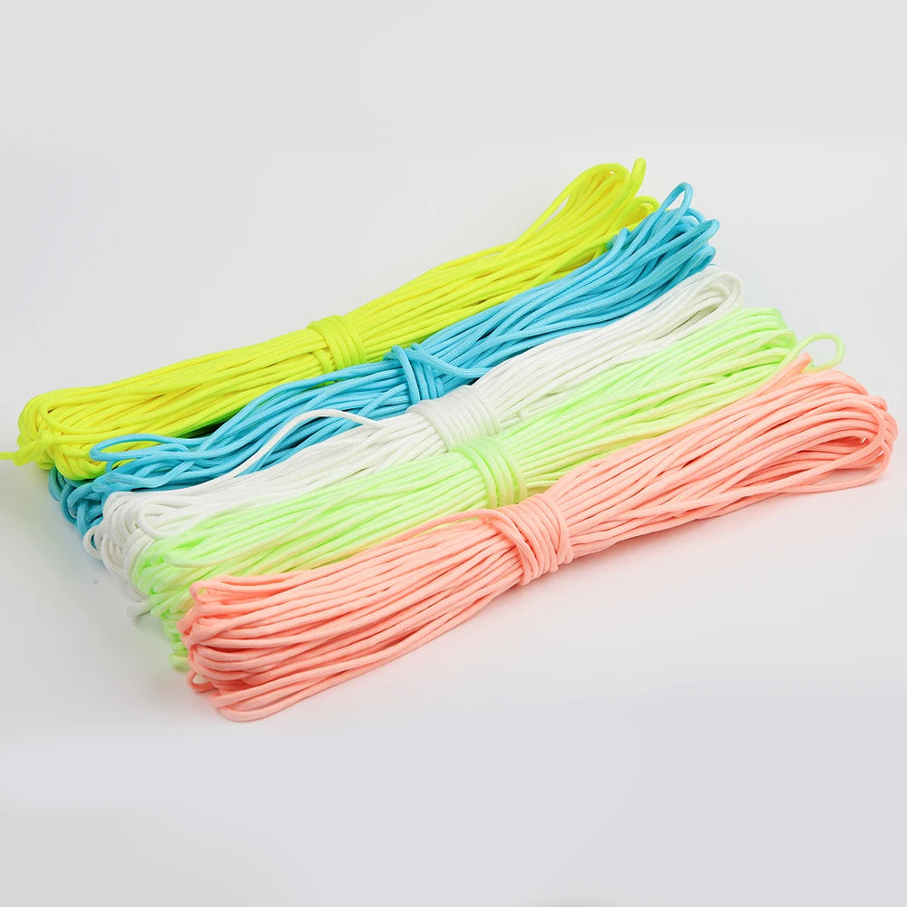Tactical Glow-in-Dark Paracord - 550lb 9-Core 4mm Nylon Survival Rope for Camping & Outdoor Adventures
