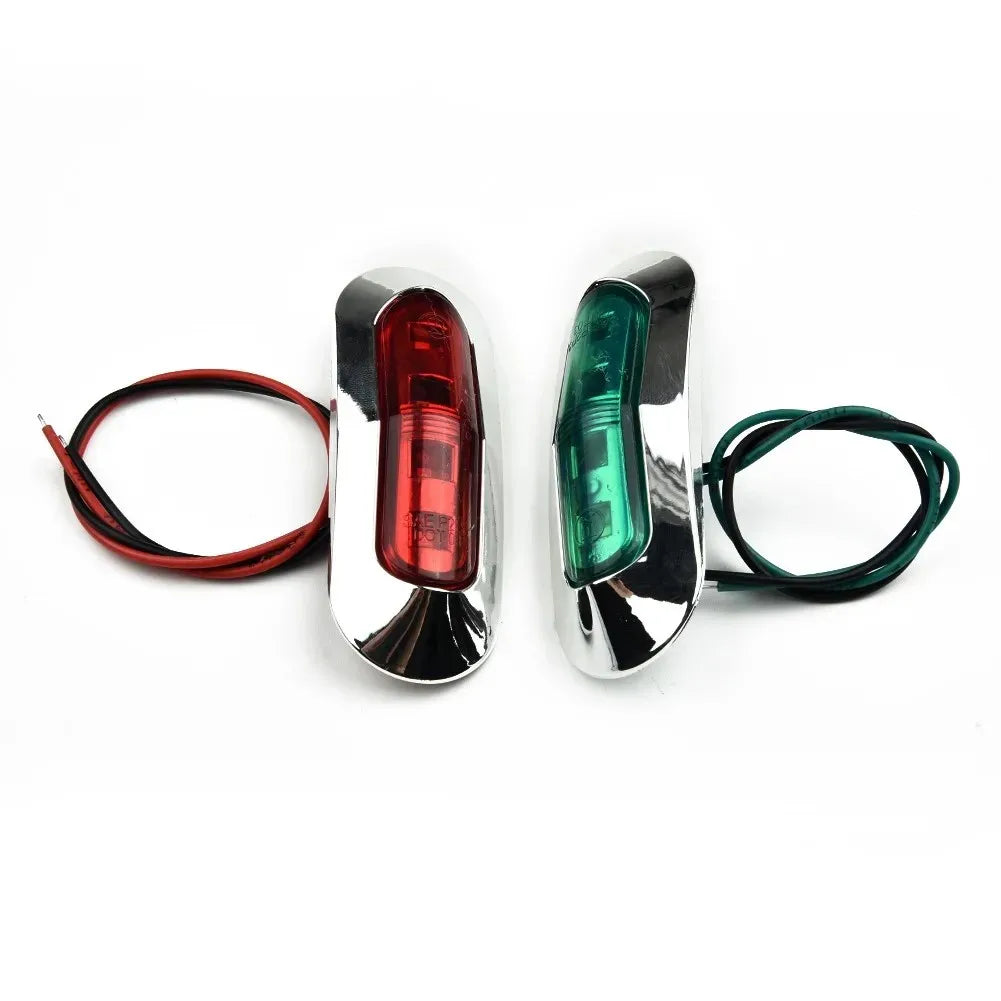 Marine LED Navigation Light Kit - Red & Green 12-24V Waterproof Boat Signal Lights (2-Pack)