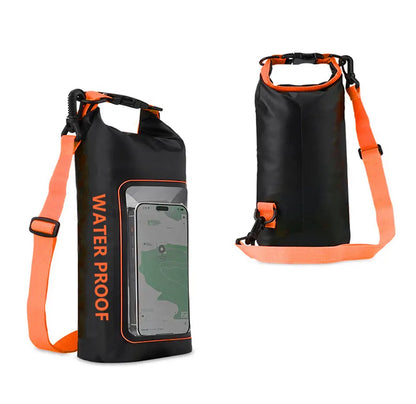 PVC Waterproof Dry Bag 2L - Touch Screen Phone Pouch for Swimming Rafting Surfing Boating - Shoulder Bag