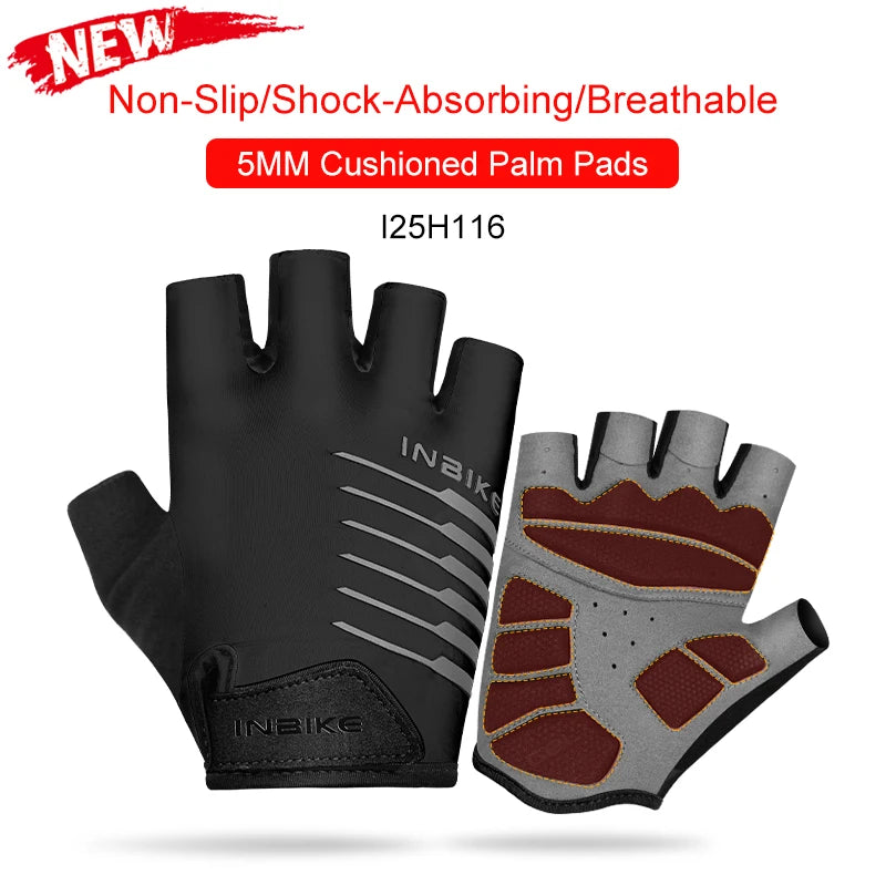 Half-Finger Gel Cycling Gloves - Shockproof Padded Sport Gloves for Men & Women