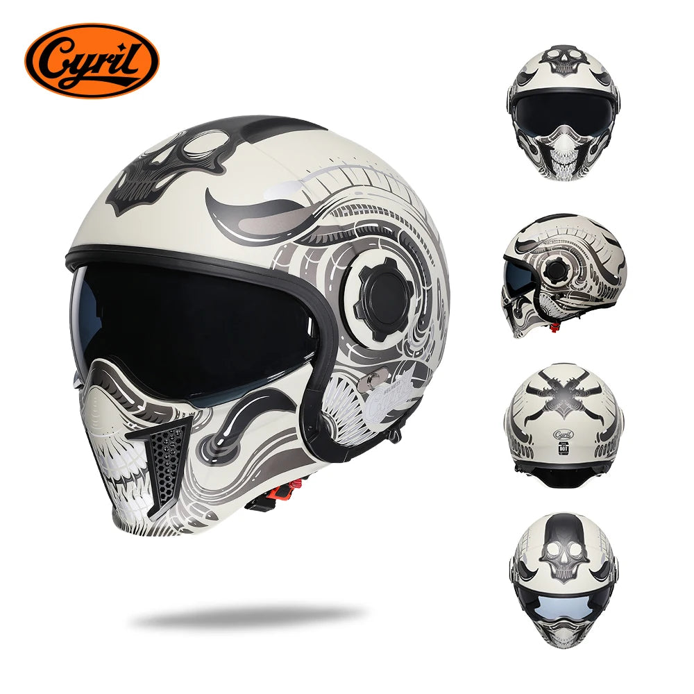 Modular Motorcycle Helmet - Full Face/Open Face 3/4 Dual Visor Helmet (ECE/DOT Certified, Unisex)
