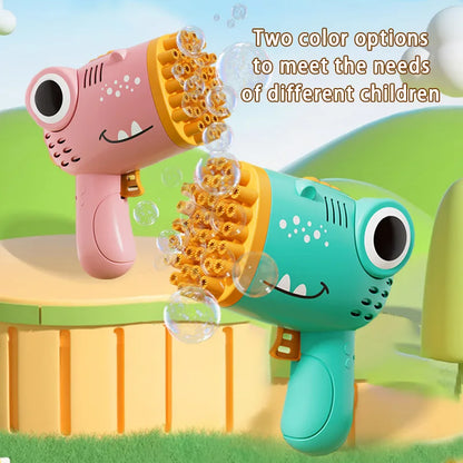 40-Hole Dinosaur Bubble Machine - Electric Bubble Gun for Outdoor Fun