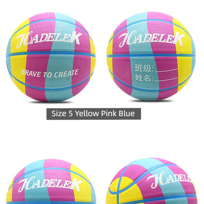 Kid Rubber Basketball Size 5 Primary School Outdoor Training Game Basketball Wear-resistant High Elasticity Good Hand Feel