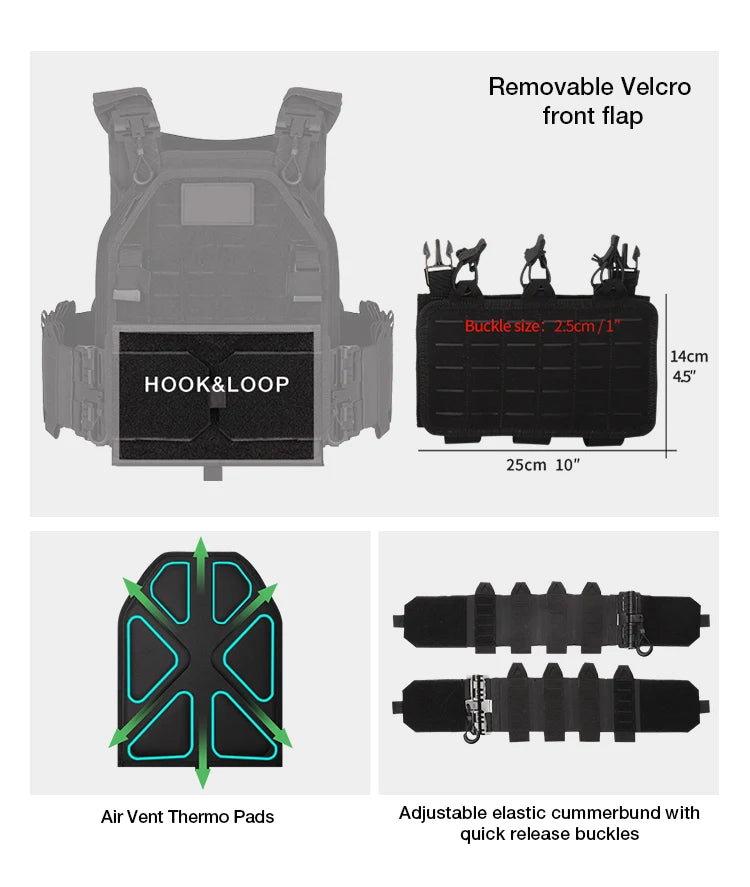 Tactical Multi-Functional Vest - Fast Detachable Lightweight Design