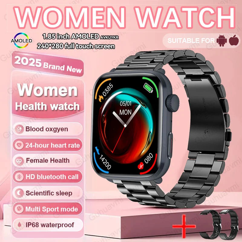 AI Smart Health Watch - HRV+PPG Blood Pressure & Heart Rate Monitor with IP68 Waterproof & NFC