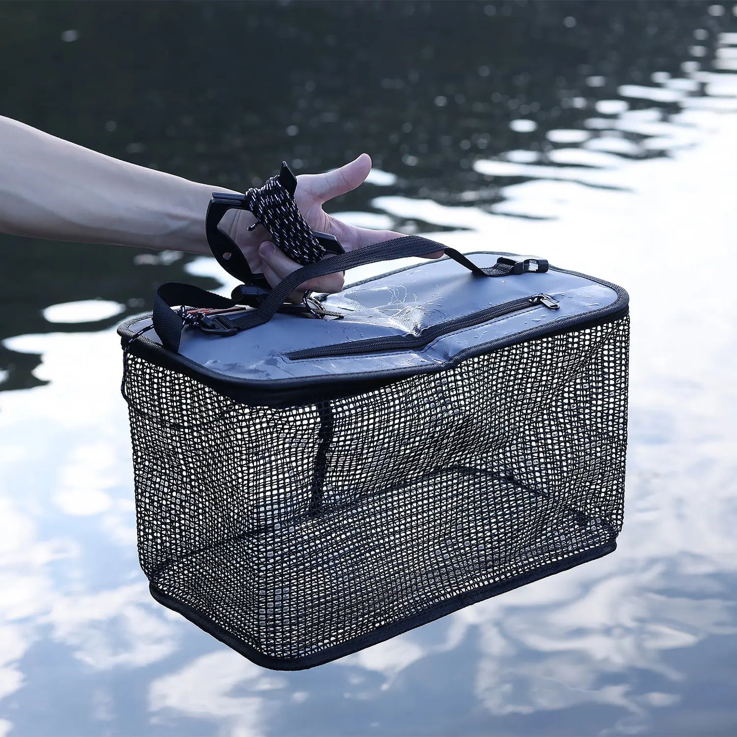 Foldable Fishing Cage Net - Collapsible Fish Trap for Carp, Shrimp, Crayfish & Lobster