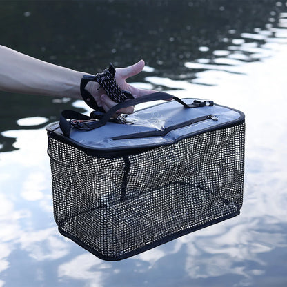 Foldable Fishing Cage Net - Collapsible Fish Trap for Carp, Shrimp, Crayfish & Lobster