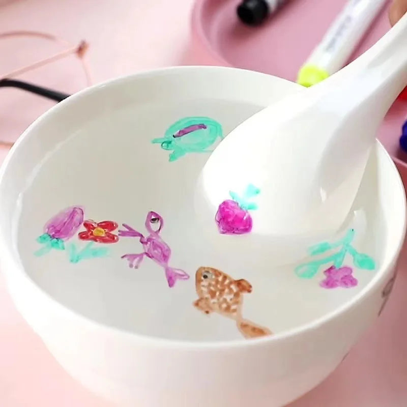 Magical Ink Pens With Spoon - Water Floating Pen Set For Kids