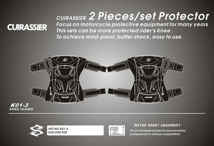 Cuirassier MX Motorcycle Knee Pads - Night Reflective Motocross Racing Guards Protection