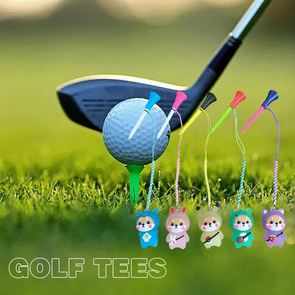 Cartoon Golf Tee with Flashing Ball Marker - Rubber Golf Accessory