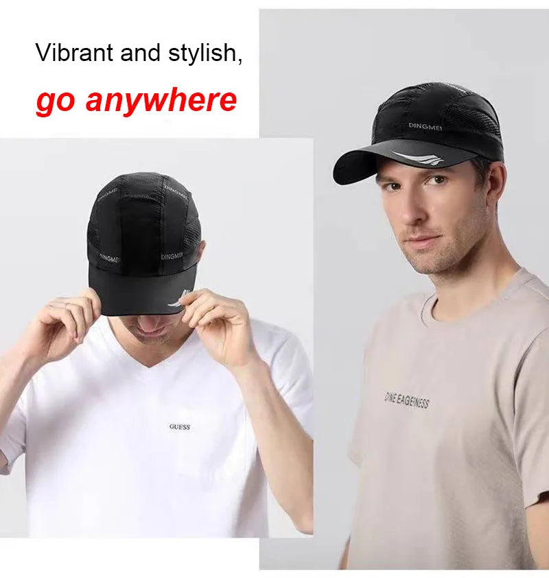 Quick-Dry Mesh Baseball Cap - Sports Running & Golf Hat - Breathable Snapback for Men & Women