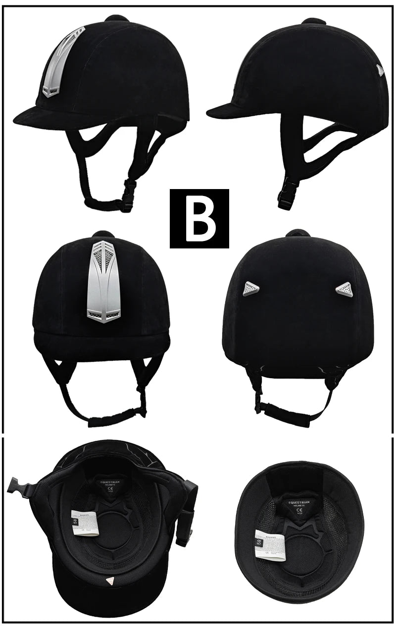 CE Certified Equestrian Riding Helmet - Breathable ABS+EPS Safety Half Cover for Men, Women & Children - Universal Fit 48-60cm