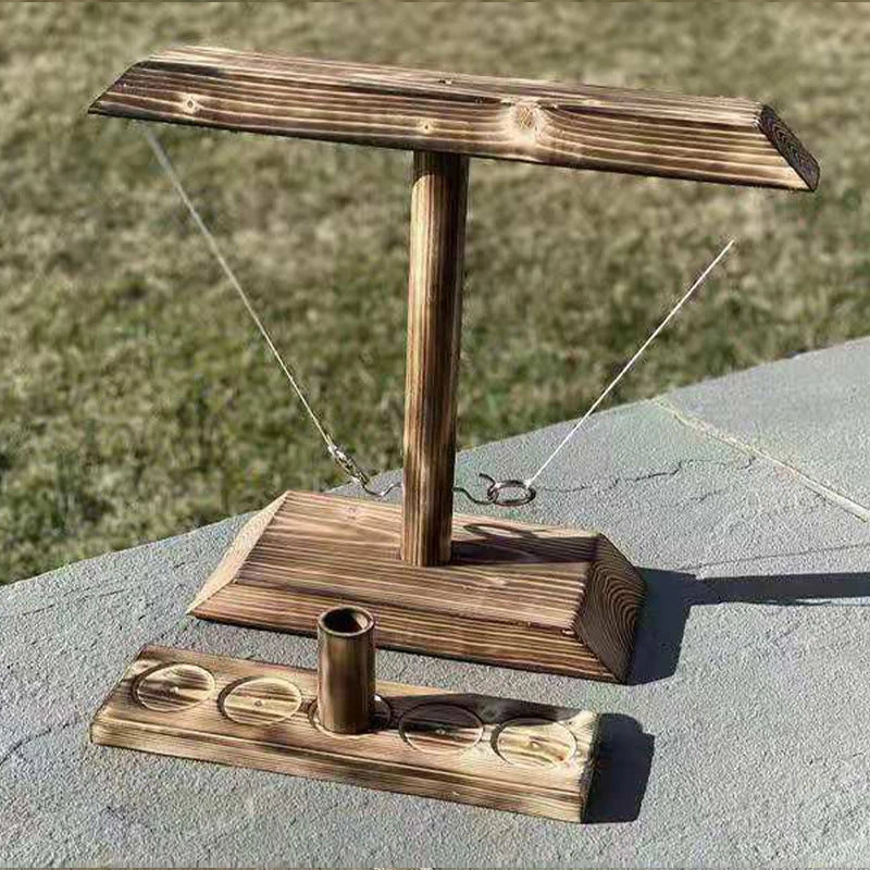 Wooden Ring Toss Game - Family Party Drinking Game for Kids & Adults - Indoor Outdoor Bar Shot Board