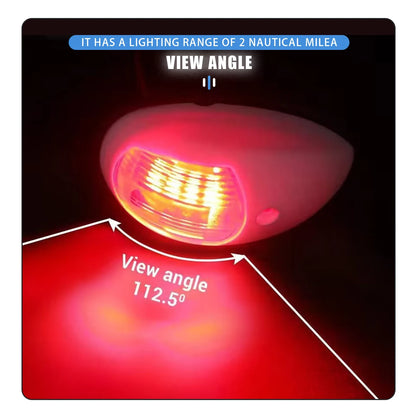 LED Navigation Light 10-30V Waterproof Side Marker - Red/Green Starboard Port Indicator for Marine Boat Yacht Truck Trailer
