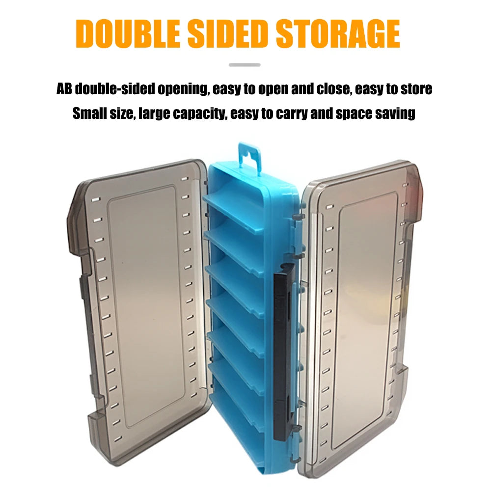 SAMOLLA Dual-Compartment Fishing Tackle Organizer - Premium Compact Storage Box for Lures, Hooks & Baits with Durable Construction