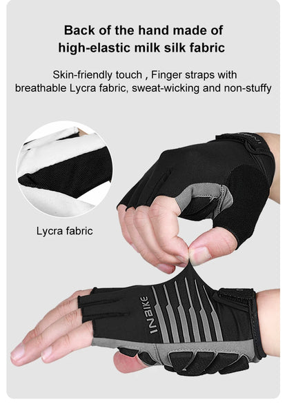 Half-Finger Gel Cycling Gloves - Shockproof Padded Sport Gloves for Men & Women