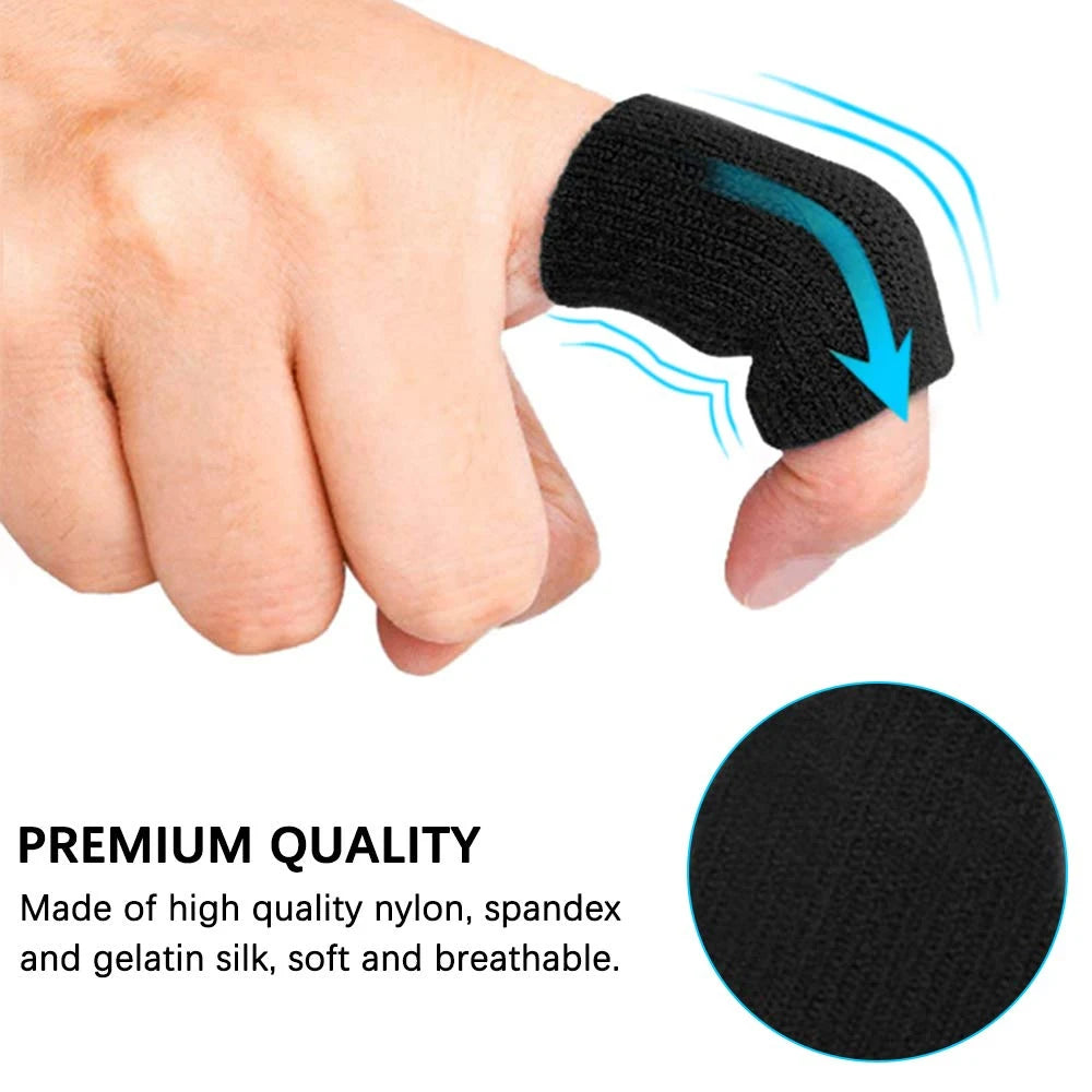 Compression Finger Sleeves - 10 Pack Nylon Support Protector for Basketball, Volleyball, Golf & Sports (4cm)
