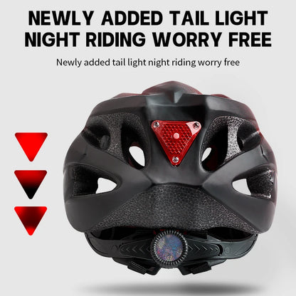 X-TIGER Adult Cycling Helmet with LED Rear Light - Dual Mode Goggle, Lightweight Breathable Design, Fits 58-62cm