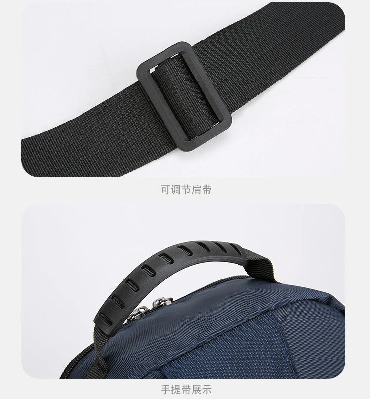 Men's Oxford Chest Pack - Unisex Crossbody Waist Bag with Zipper Pockets