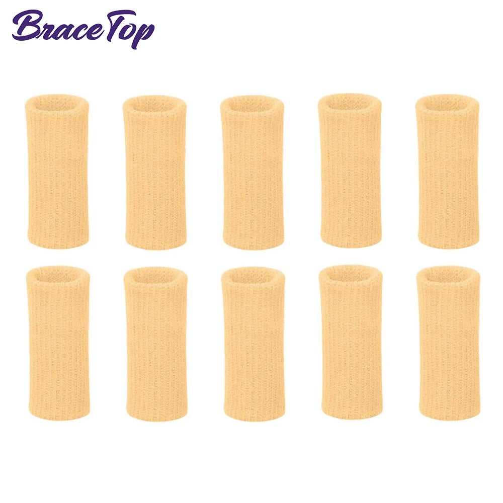 Compression Finger Sleeves - 10 Pack Nylon Support Protector for Basketball, Volleyball, Golf & Sports (4cm)