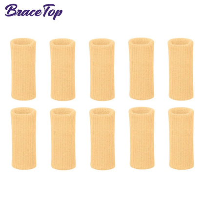 Compression Finger Sleeves - 10 Pack Nylon Support Protector for Basketball, Volleyball, Golf & Sports (4cm)