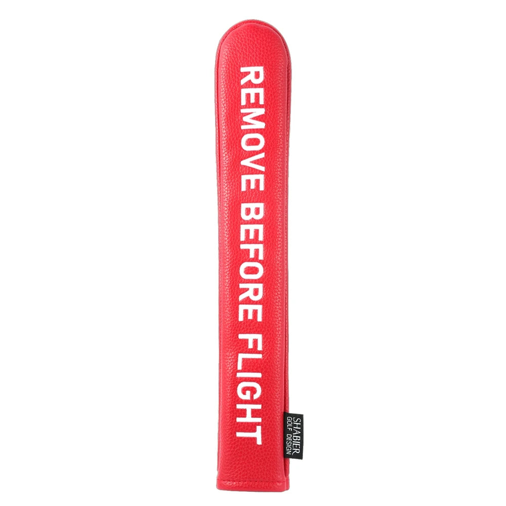 "Remove Before Flight" Golf Club Headcover - Premium Synthetic Leather Protection for Driver, Putter & Woods