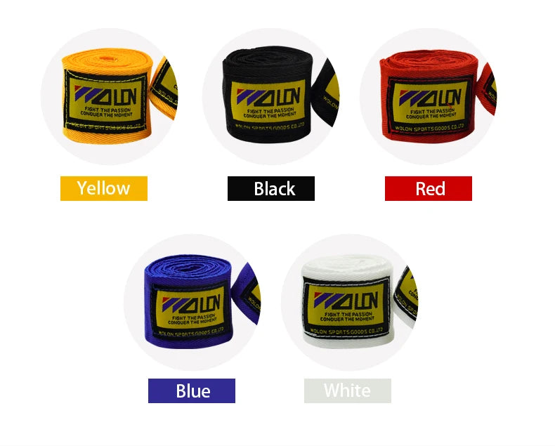 Cotton Boxing Hand Wraps - 2-Pack, Multiple Lengths (1.5M/2M/3M/5M) for MMA, Muay Thai, Kickboxing & Martial Arts Training