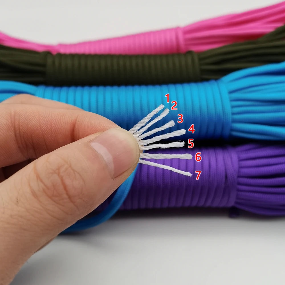 7-Strand Paracord 4mm - Survival Rope for Camping, Hiking, and Outdoor Use (5m/10m/31m Options)