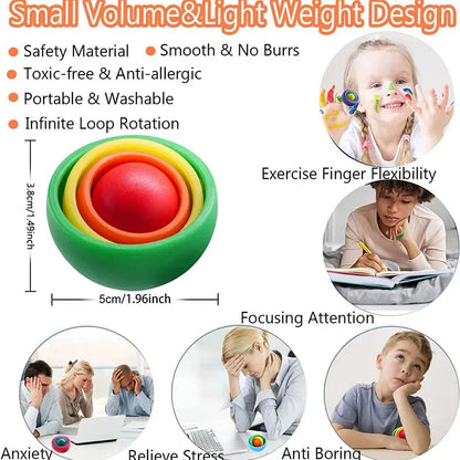 3D Gyroscope Fidget Spinner Ball - Sensory Stress Relief Toy for Kids, Teens & Adults with ADHD & Autism