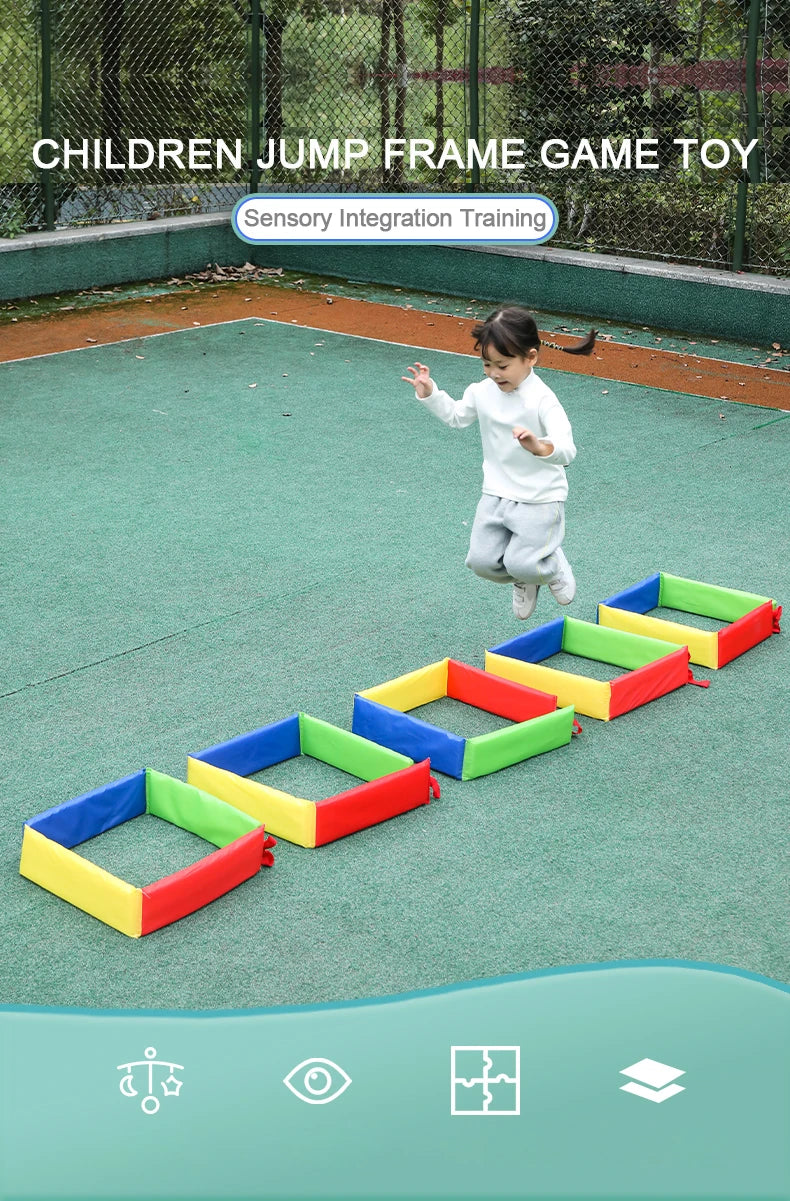 Jump Frame Drill Holes Training Set - Outdoor Sensory Integration Sports Toy for Kids & Kindergarten