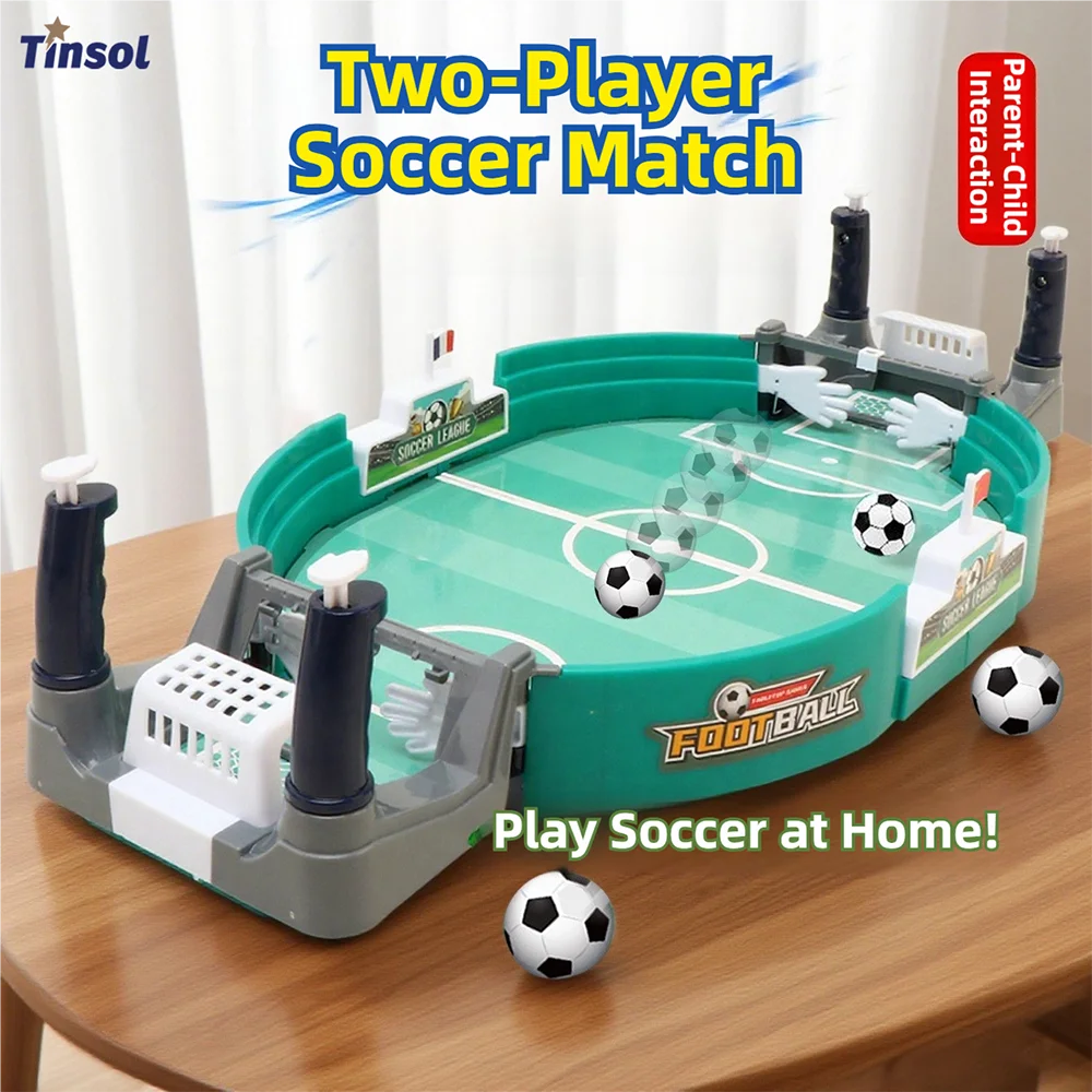 Mini Tabletop Soccer Game - Portable Desktop Foosball for Family & Friends