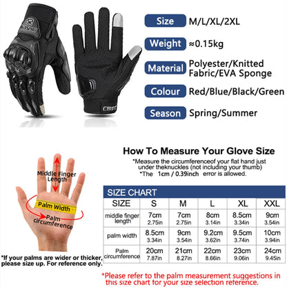 Full Finger Motorcycle Gloves - Summer Breathable, Touch Screen, Non-Slip Racing Gloves