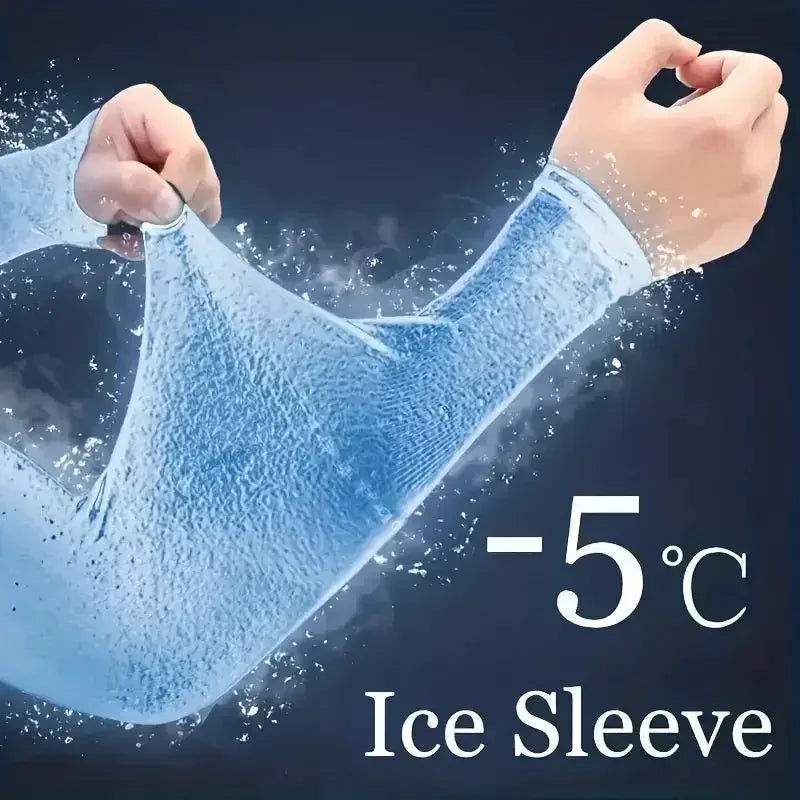 Cooling Arm Sleeves - Ice Silk UV Sun Protection for Cycling, Golf, and Outdoor Sports (1 Pair)