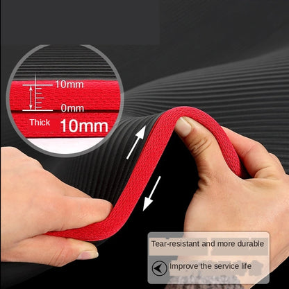 Extra Thick 10MM NBR Yoga Mat - 183cm x 61cm Non-Slip Exercise Mat for Pilates & Gym Workouts with Carrying Strap