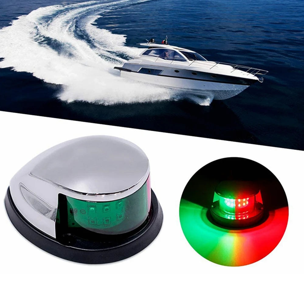 Marine LED Navigation Light - 12V Waterproof Red/Green Bow Light for Boats & Yachts