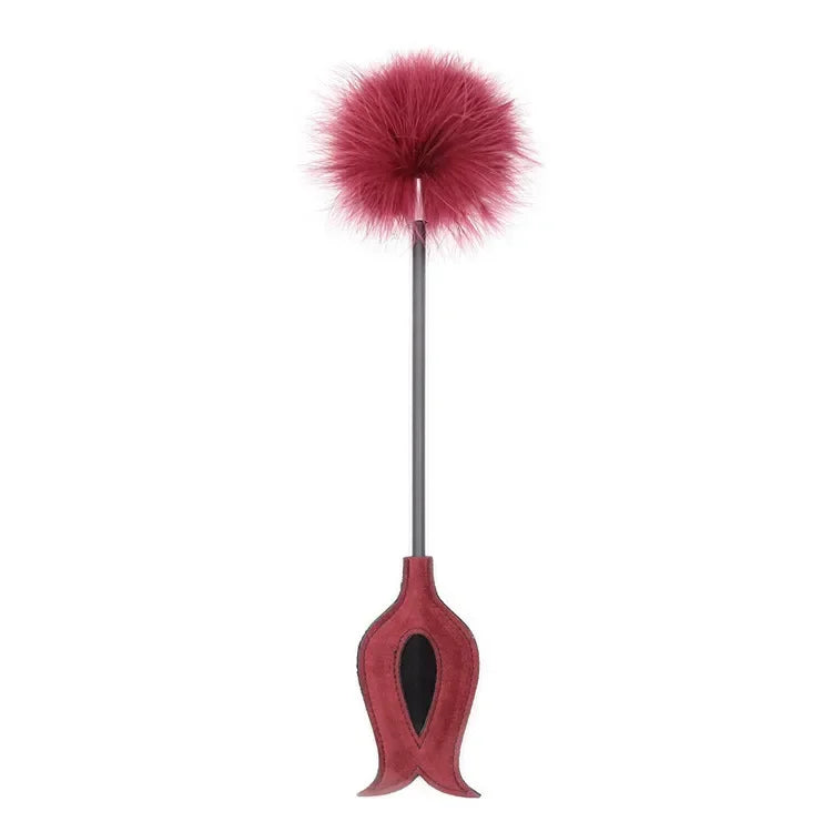 Red Leather Horse Riding Crop - Professional Equestrian Training Whip