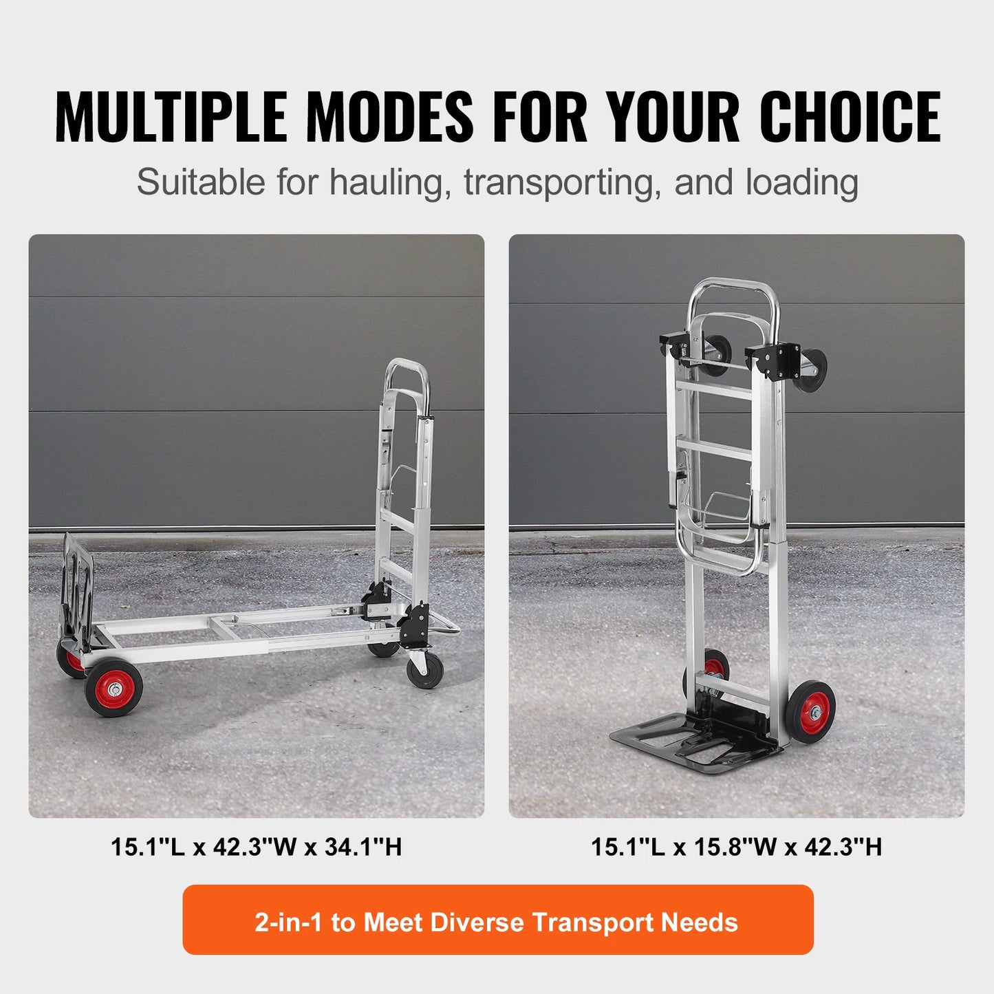 SucceBuy 400 lbs Folding Hand Truck - Lightweight Utility Cart with Wheels for Warehouse, Moving & Luggage Transport