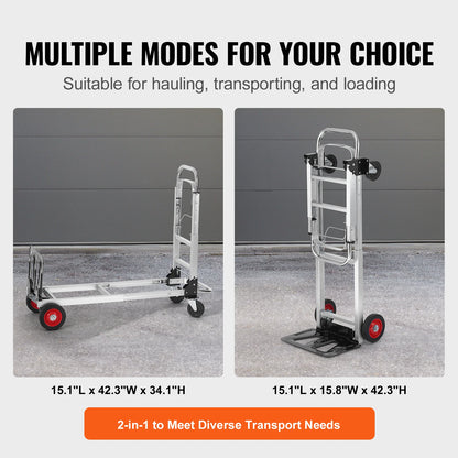 SucceBuy 400 lbs Folding Hand Truck - Lightweight Utility Cart with Wheels for Warehouse, Moving & Luggage Transport