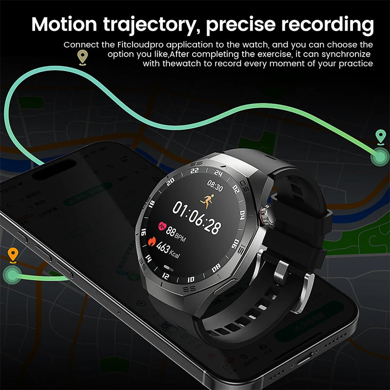 2025 Smart Watch - AMOLED Screen with GPS, Heart Rate, Bluetooth Calls & Waterproof for Android & iOS
