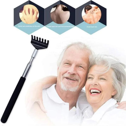 Telescopic Stainless Steel Back Scratcher with Carrying Bag
