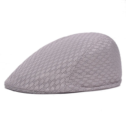 Breathable Mesh Beret Cap - Adjustable Newsboy Style Flat Hat for Men & Women - Summer Casual
